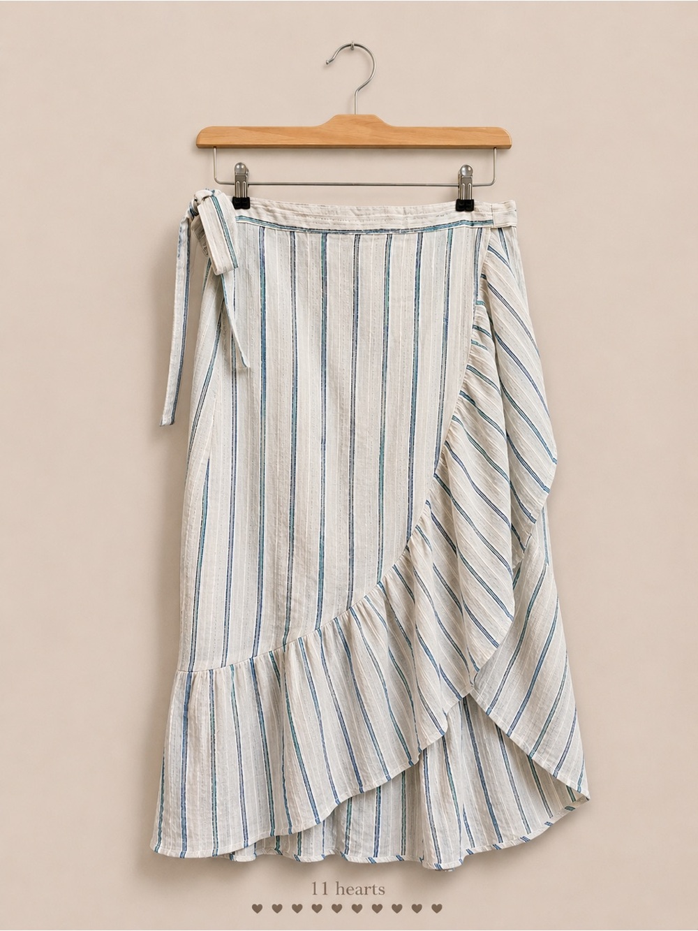Raga x Anthropologie Metallic Striped Wrap Midi Skirt XS NWT Boho Lurex